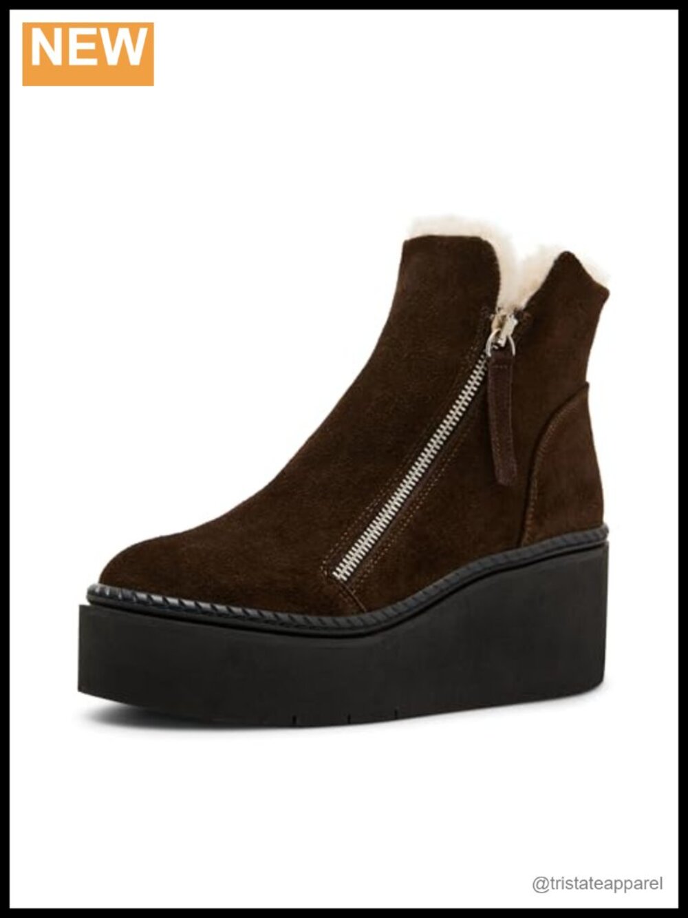 Steve Madden Drift Ankle Bootie Wedge Heel Suede Zip Closure